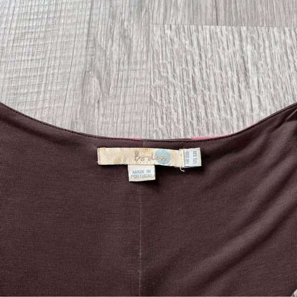 Boden Floral Midid Dress Women's 6 Brown Half Sleeve Stretch V Neck Pink Boho - Picture 4 of 13